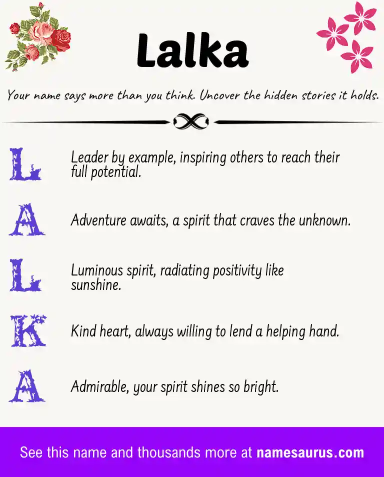 Acrostic poem about Lalka.