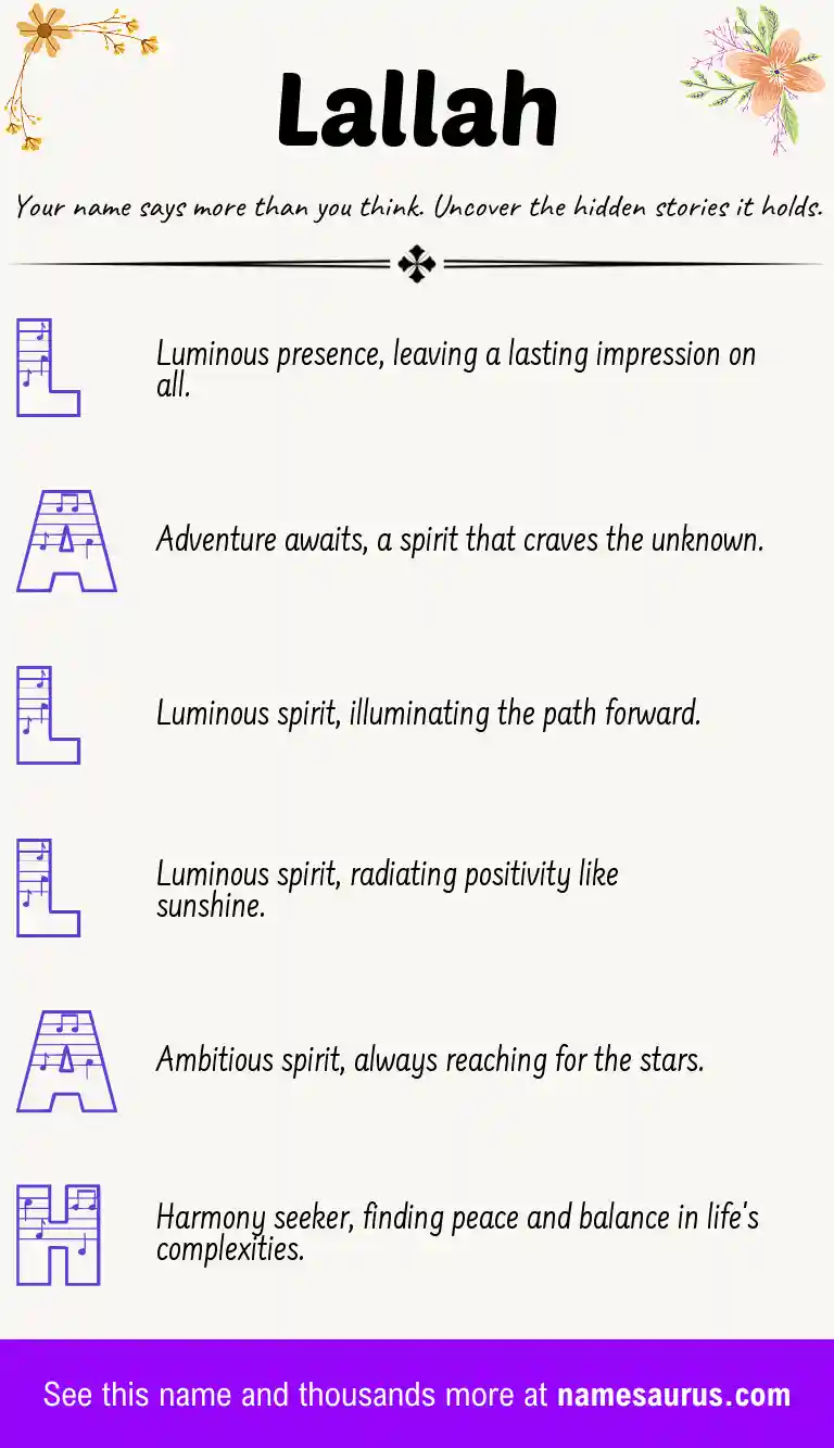 Acrostic poem about Lallah.