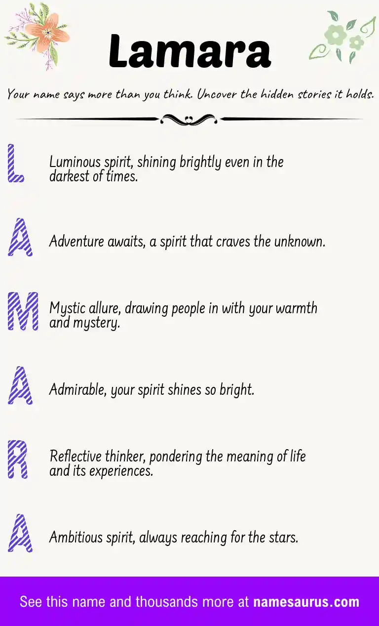 Acrostic poem about Lamara.