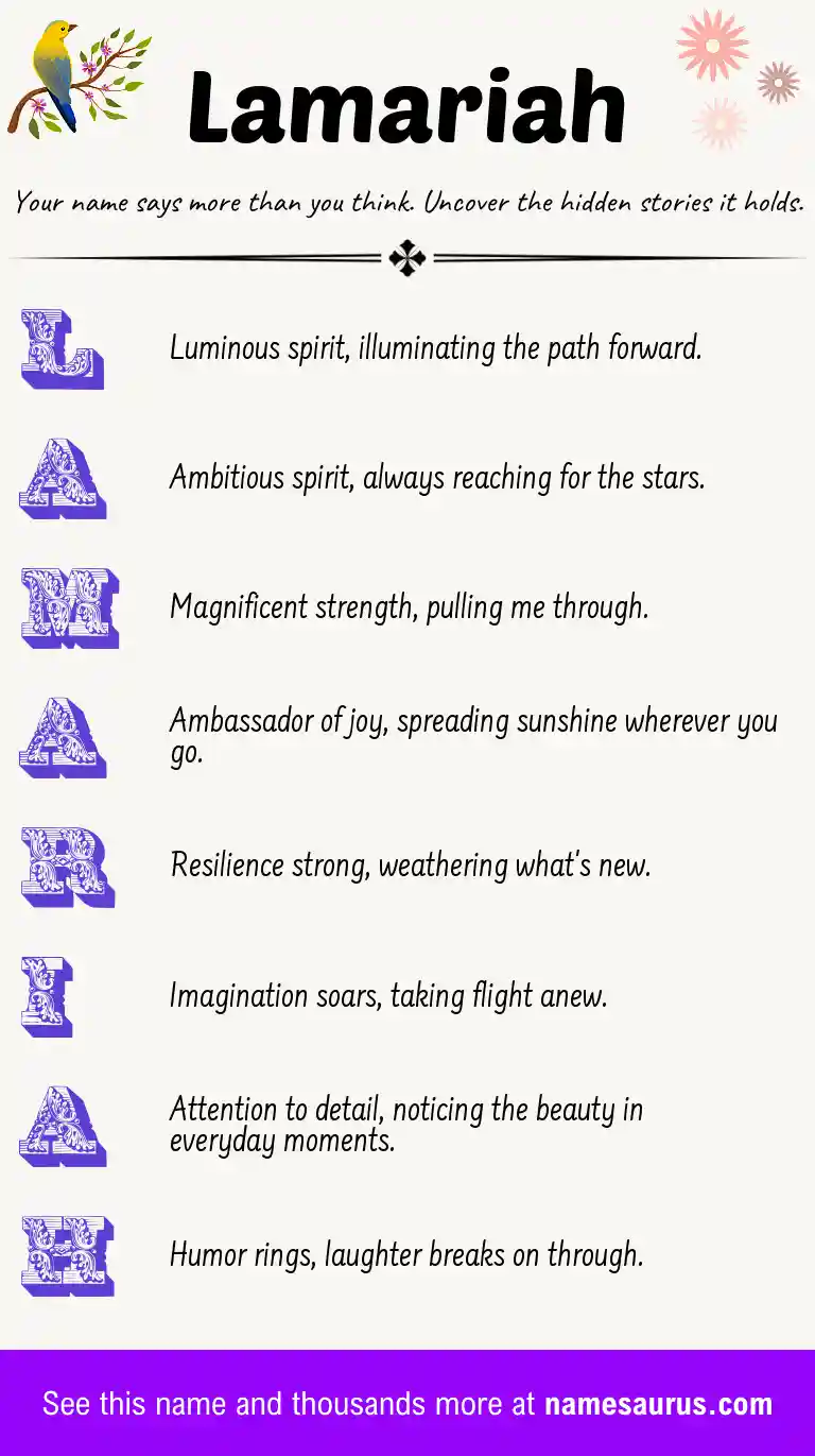 Acrostic poem about Lamariah.