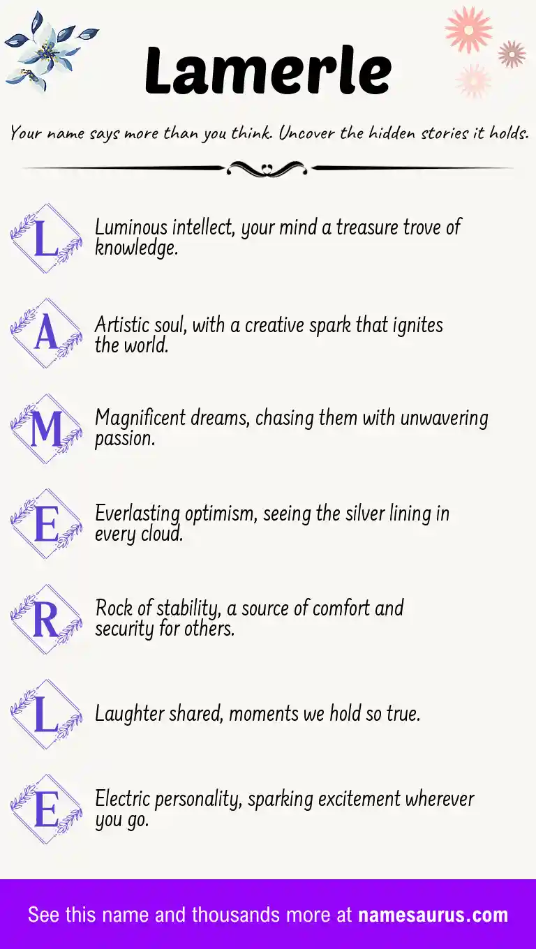 Acrostic poem about Lamerle.
