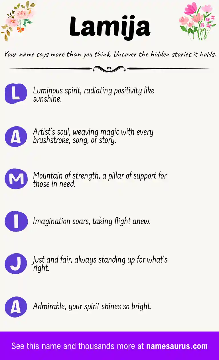 Acrostic poem about Lamija.