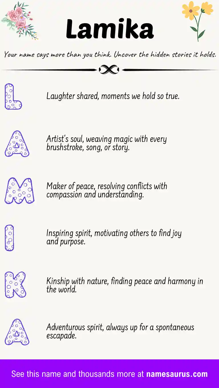 Acrostic poem about Lamika.
