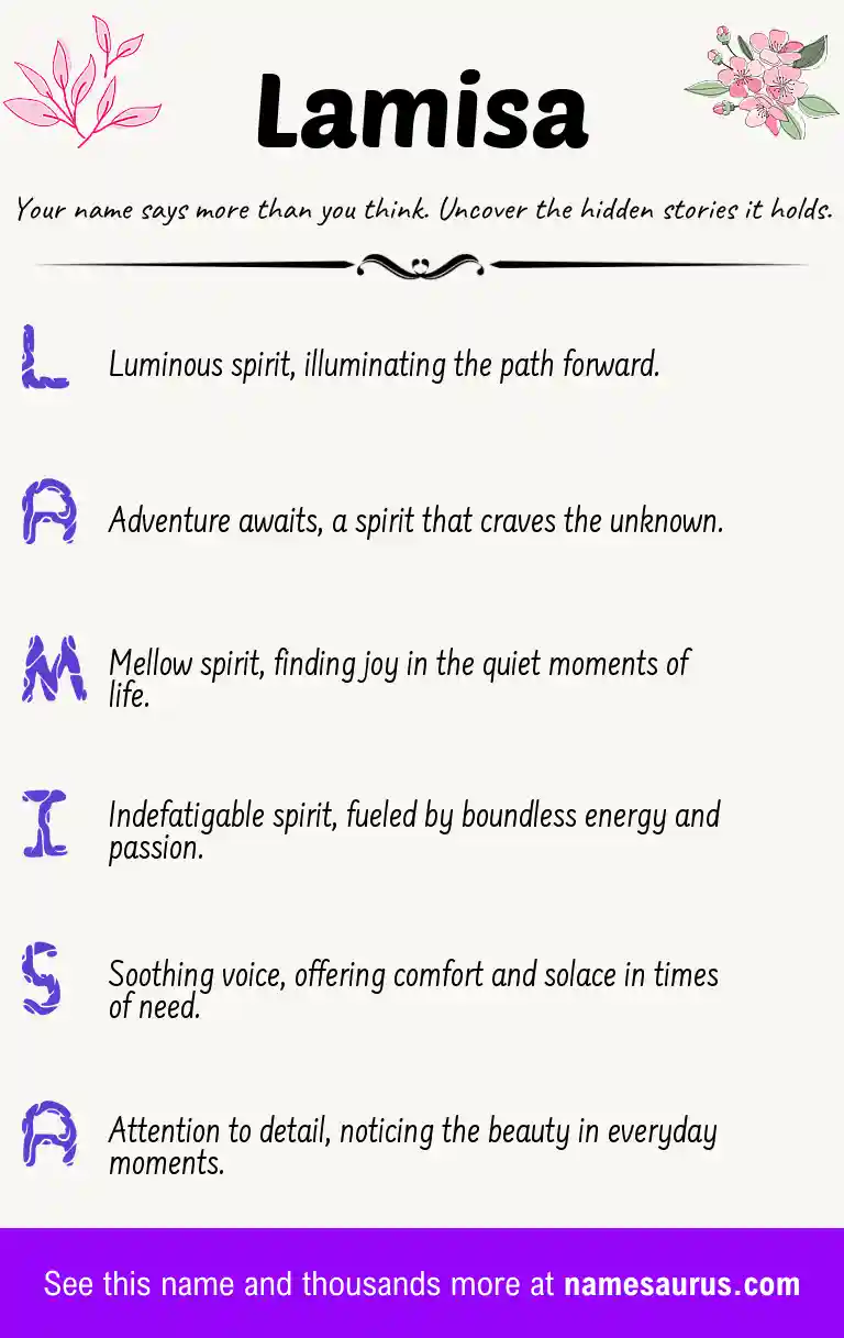 Acrostic poem about Lamisa.
