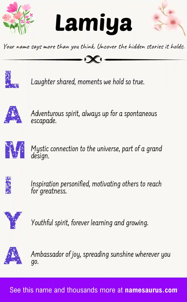 Acrostic poem about Lamiya.