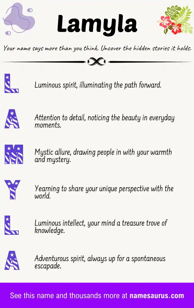 Acrostic poem about Lamyla.