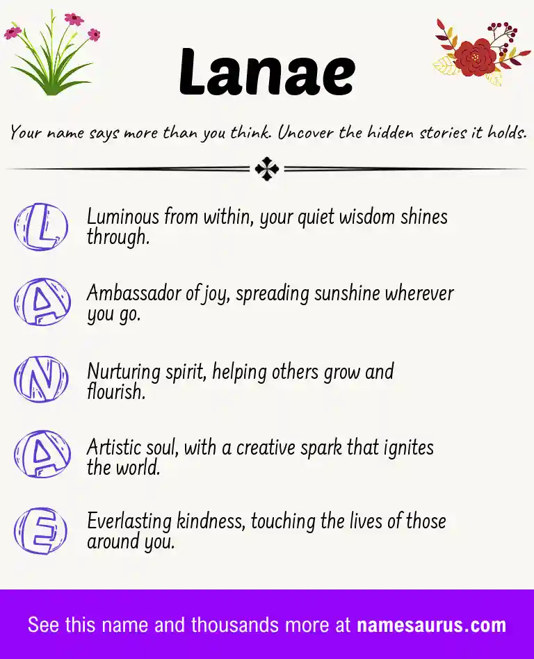 Acrostic poem about Lanae.