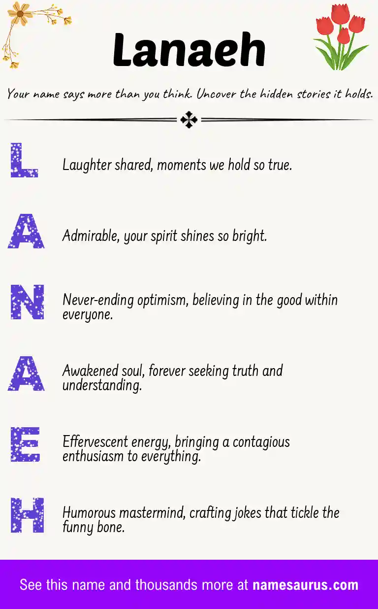 Acrostic poem about Lanaeh.