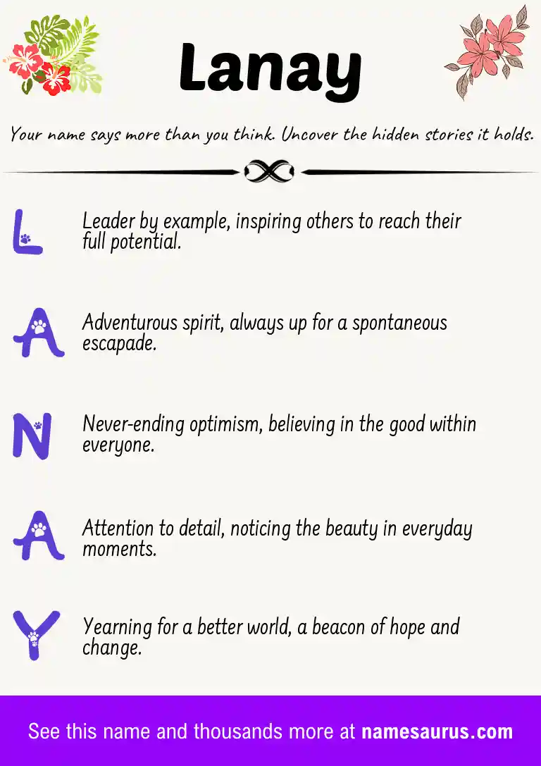 Acrostic poem about Lanay.