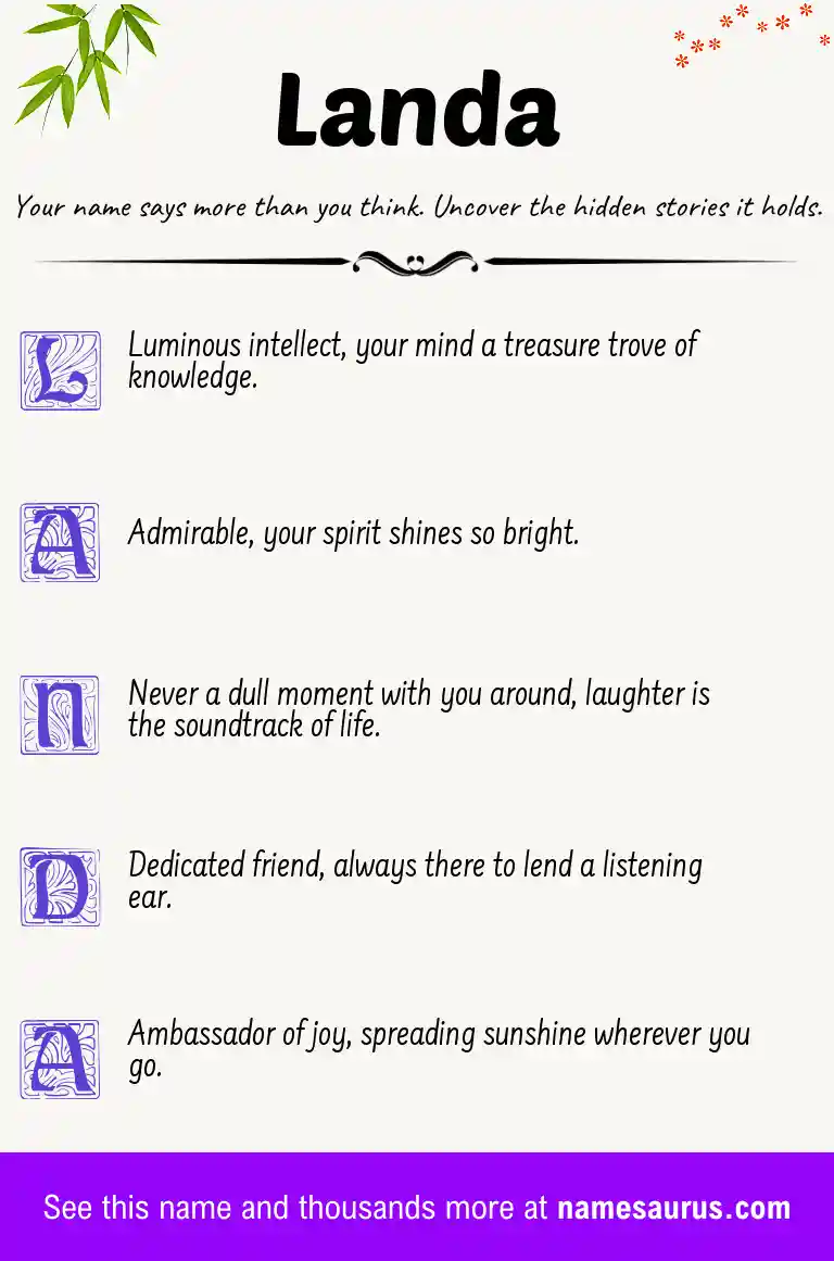 Acrostic poem about Landa.