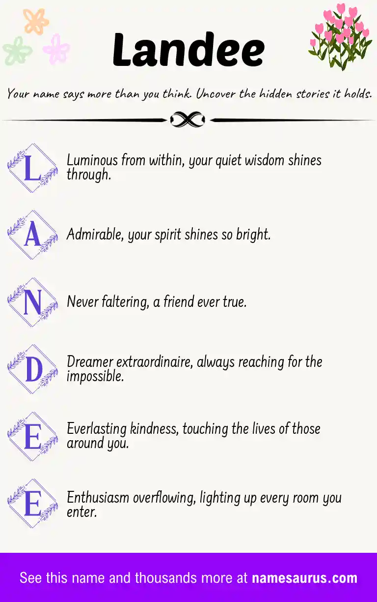 Acrostic poem about Landee.