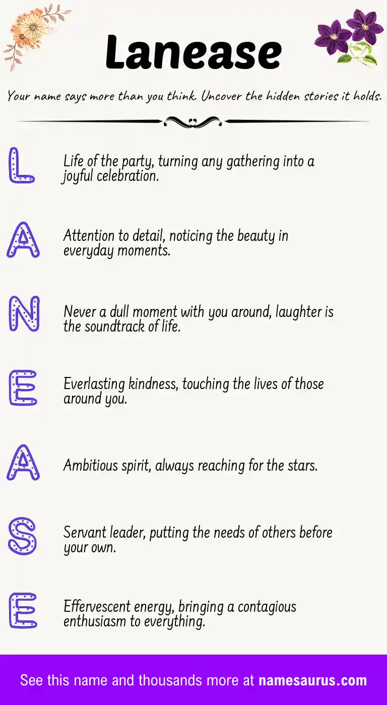 Acrostic poem about Lanease.