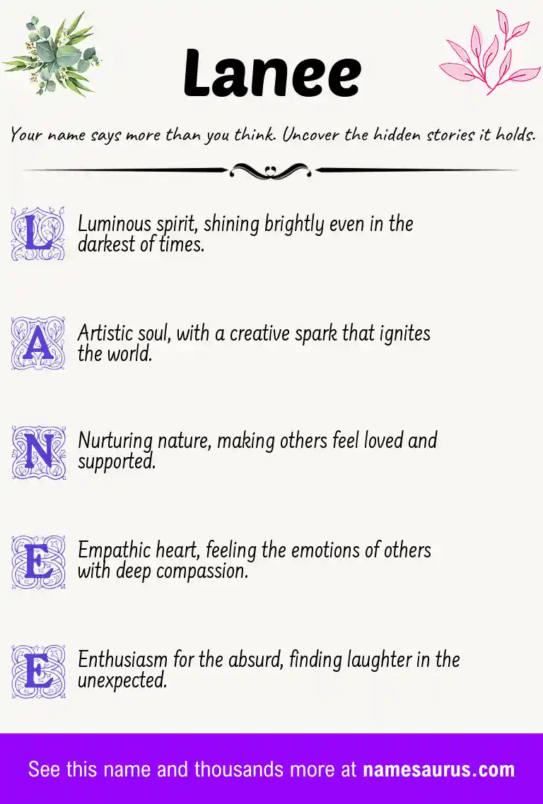 Acrostic poem about Lanee.