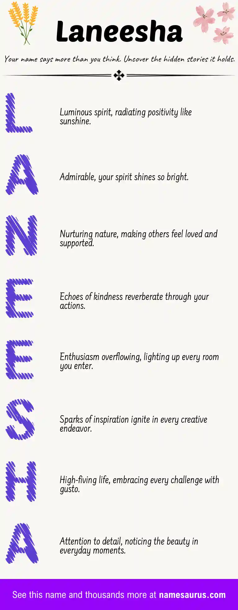 Acrostic poem about Laneesha.