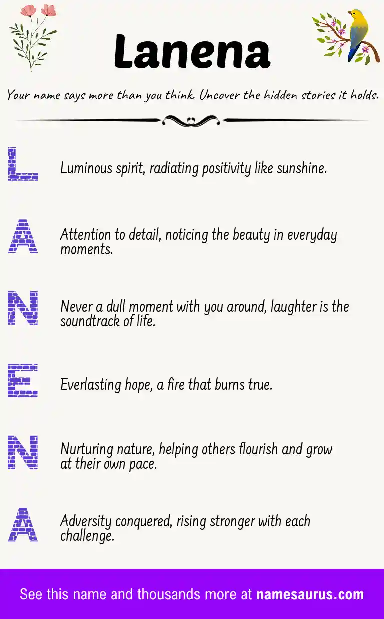 Acrostic poem about Lanena.