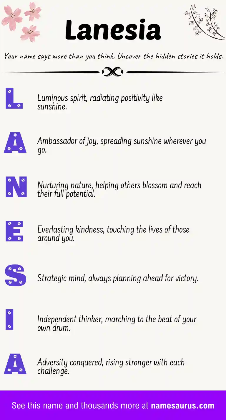 Acrostic poem about Lanesia.