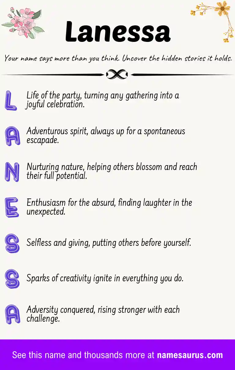 Acrostic poem about Lanessa.