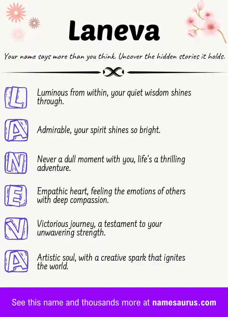 Acrostic poem about Laneva.