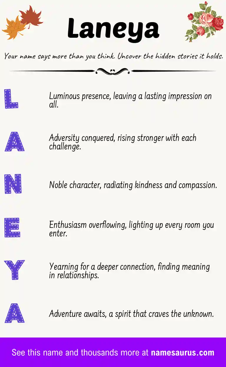 Acrostic poem about Laneya.