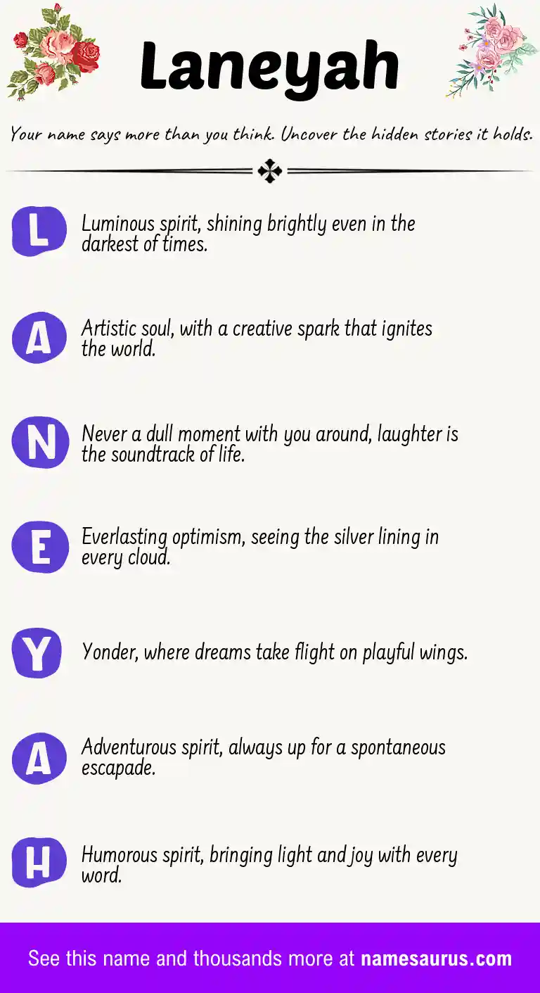 Acrostic poem about Laneyah.