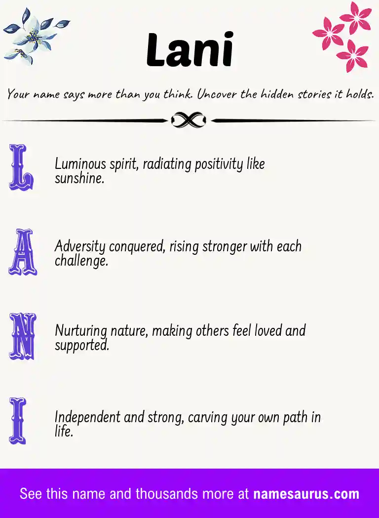 Acrostic poem about Lani.