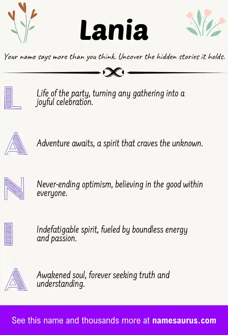 Acrostic poem about Lania.