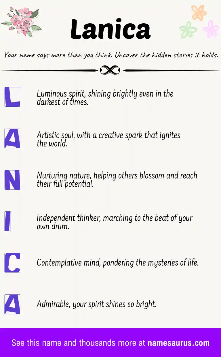 Acrostic poem about Lanica.