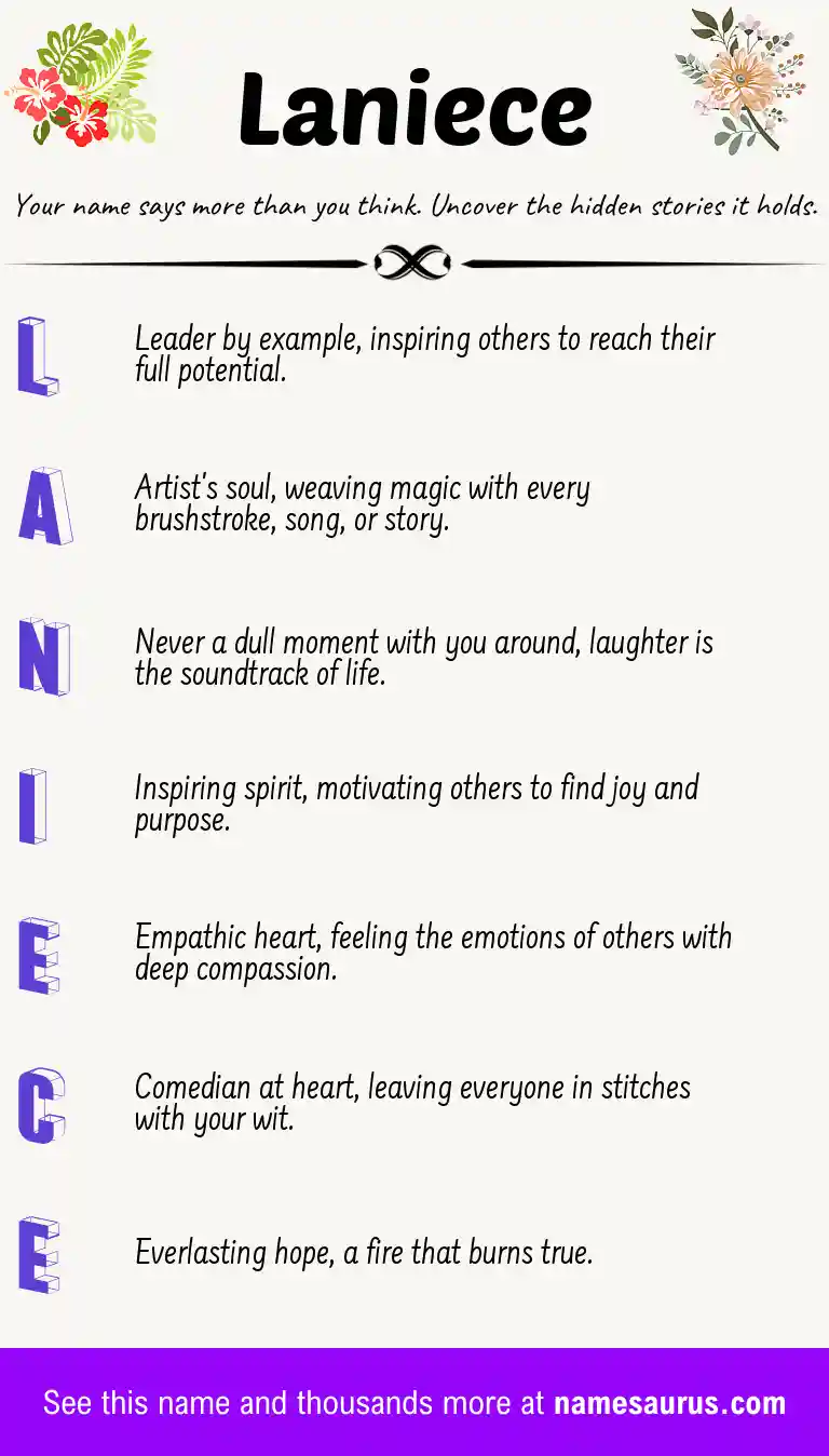 Acrostic poem about Laniece.