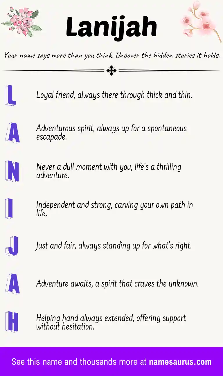 Acrostic poem about Lanijah.