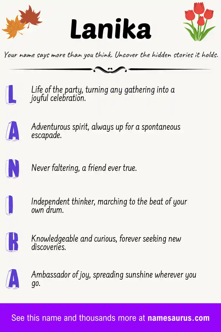 Acrostic poem about Lanika.