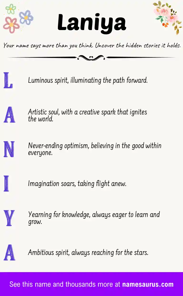 Acrostic poem about Laniya.