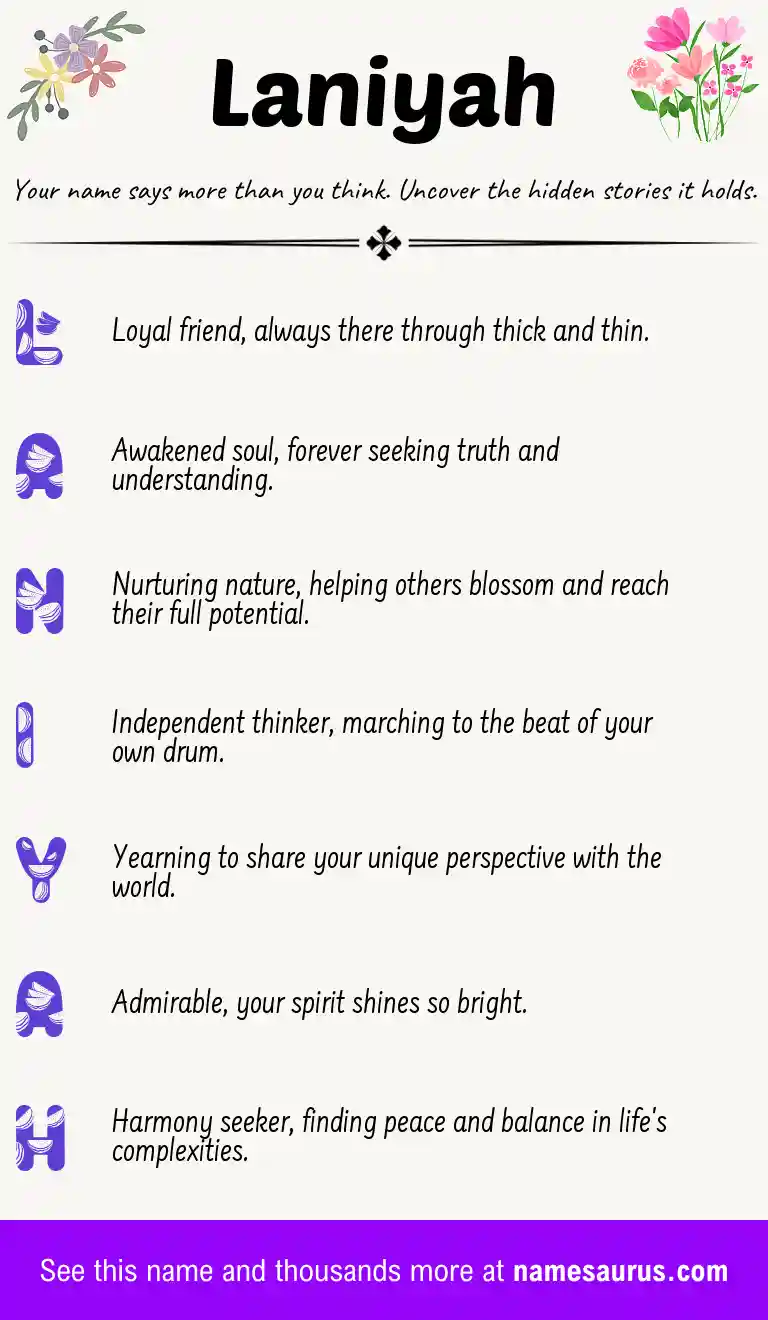 Acrostic poem about Laniyah.
