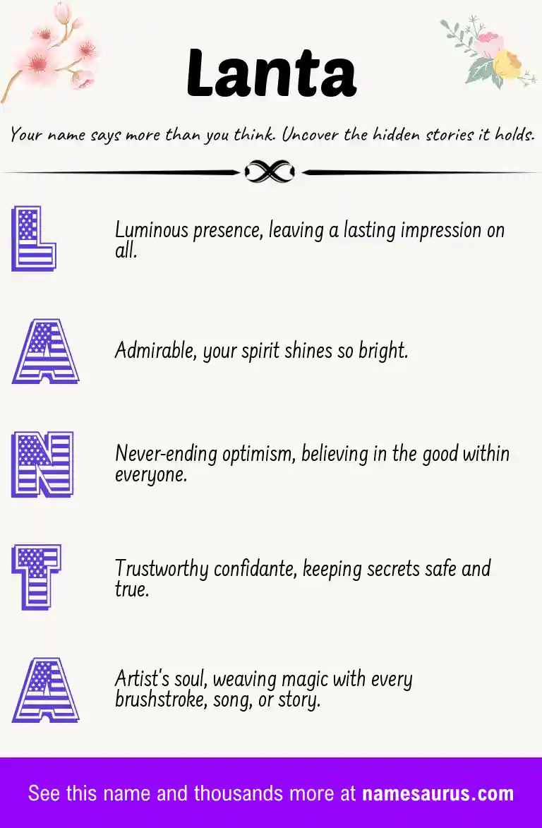 Acrostic poem about Lanta.