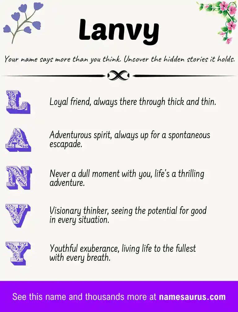 Acrostic poem about Lanvy.