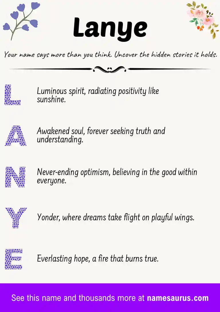Acrostic poem about Lanye.