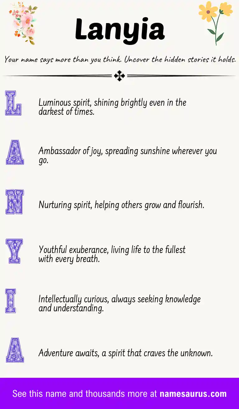 Acrostic poem about Lanyia.