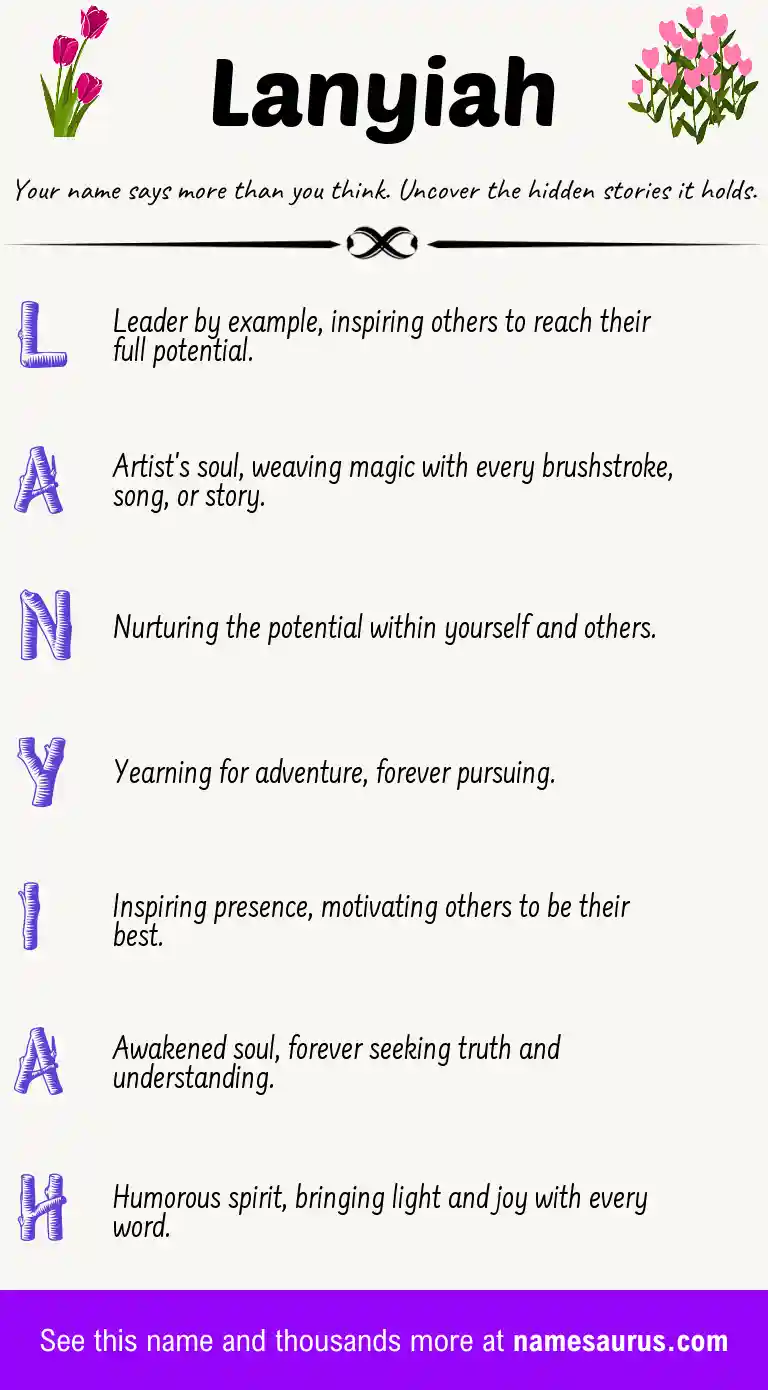 Acrostic poem about Lanyiah.