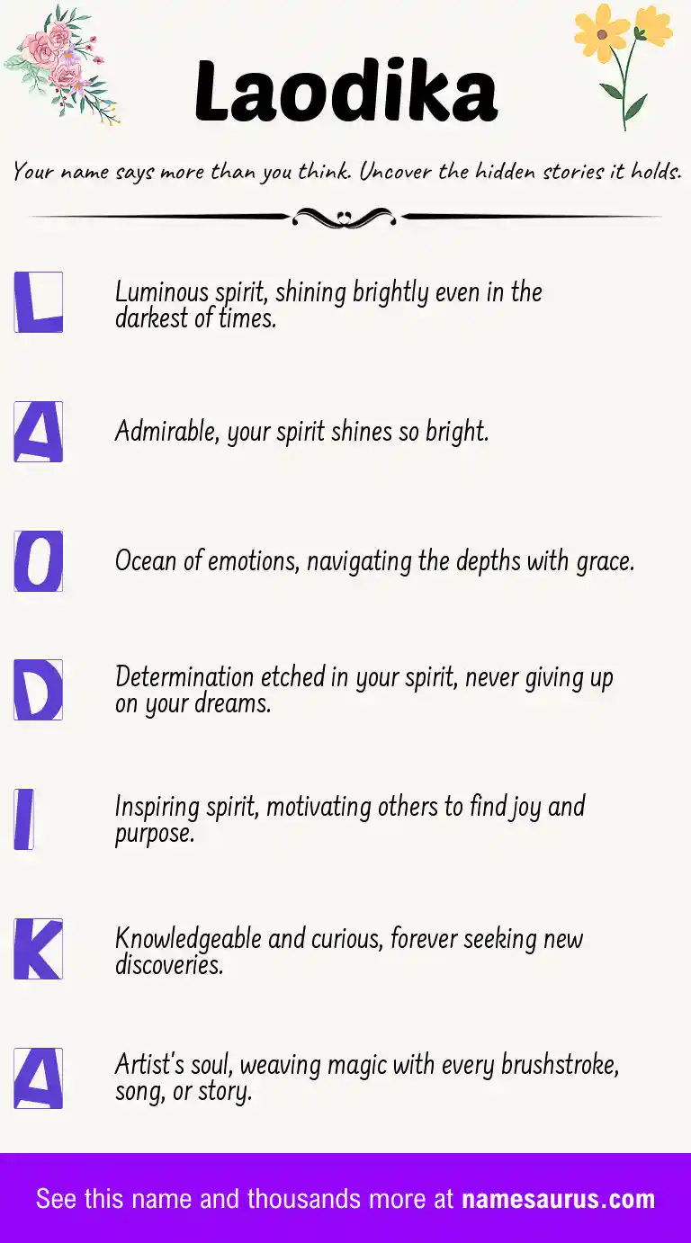 Acrostic poem about Laodika.