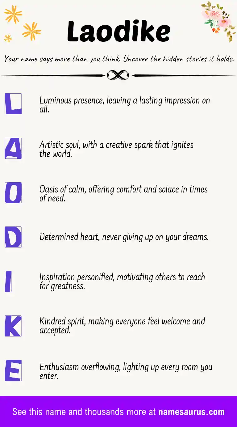 Acrostic poem about Laodike.