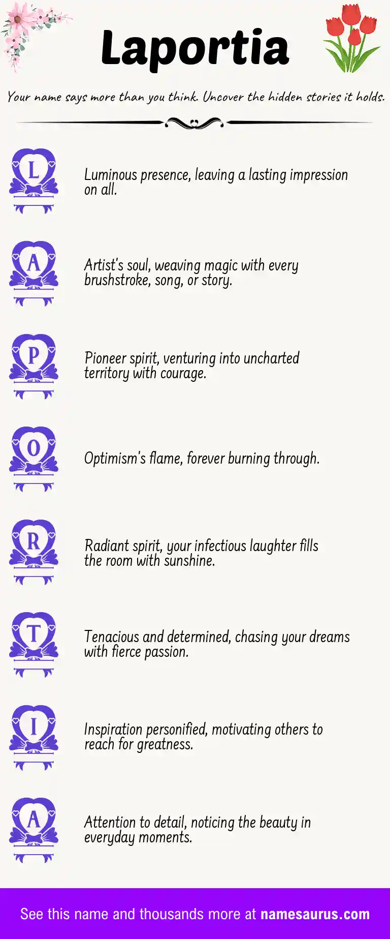 Acrostic poem about Laportia.