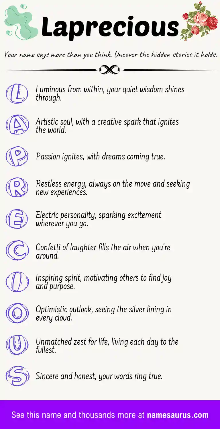 Acrostic poem about Laprecious.