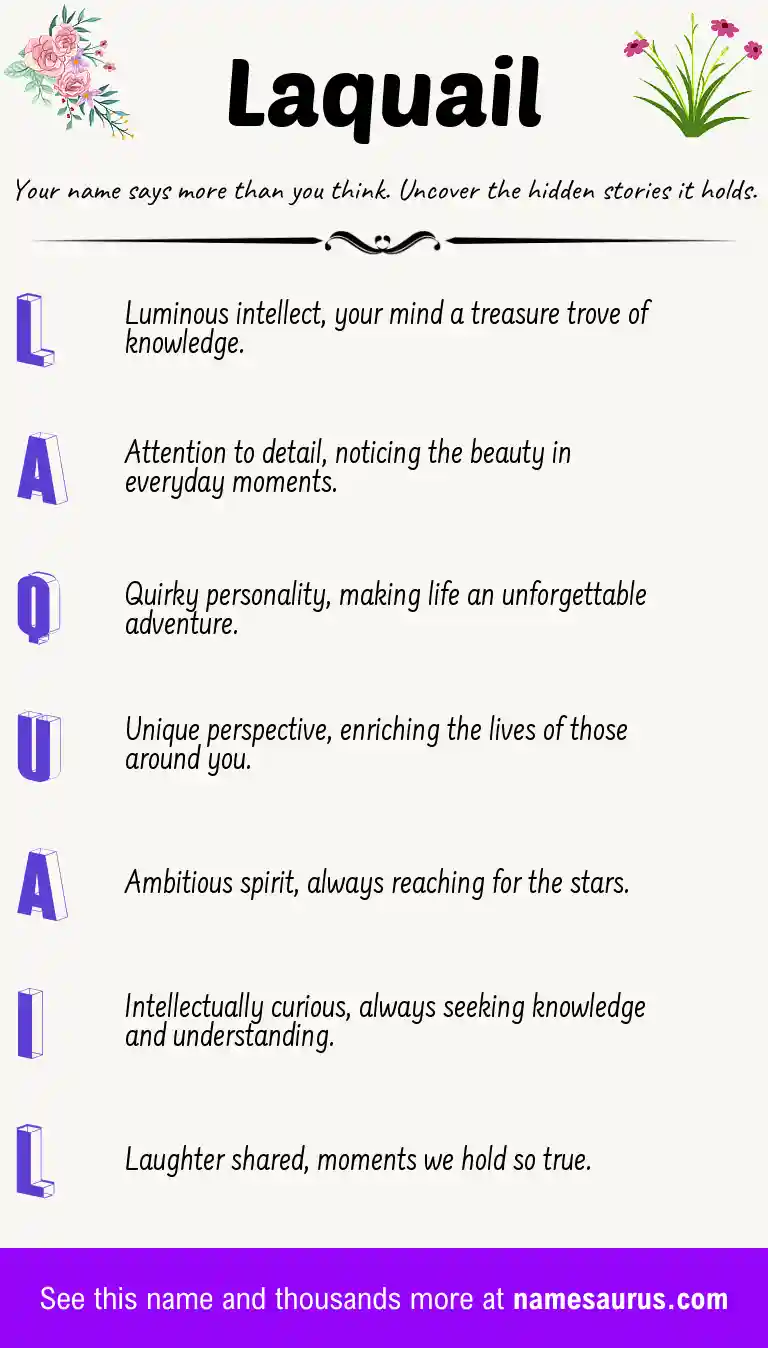 Acrostic poem about Laquail.