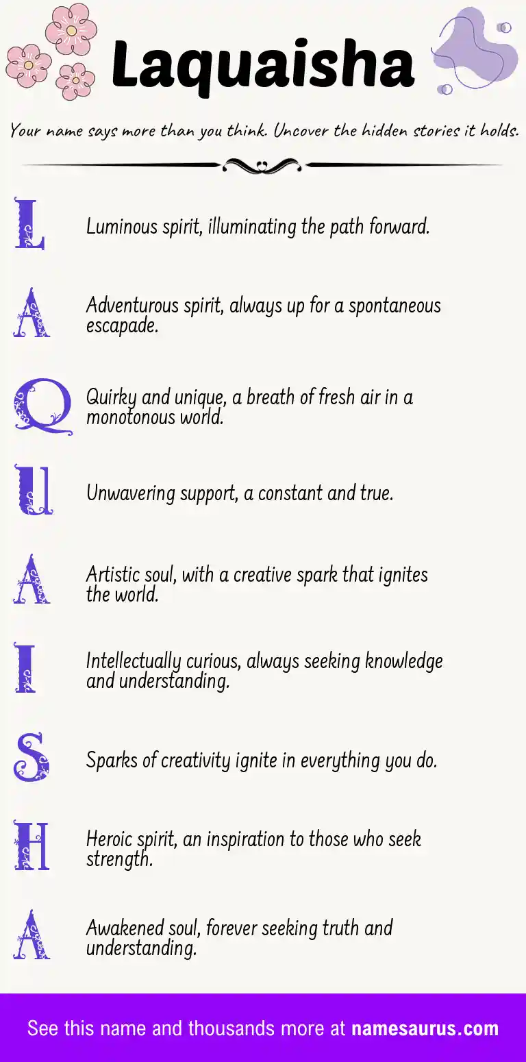 Acrostic poem about Laquaisha.