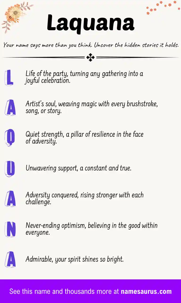 Acrostic poem about Laquana.