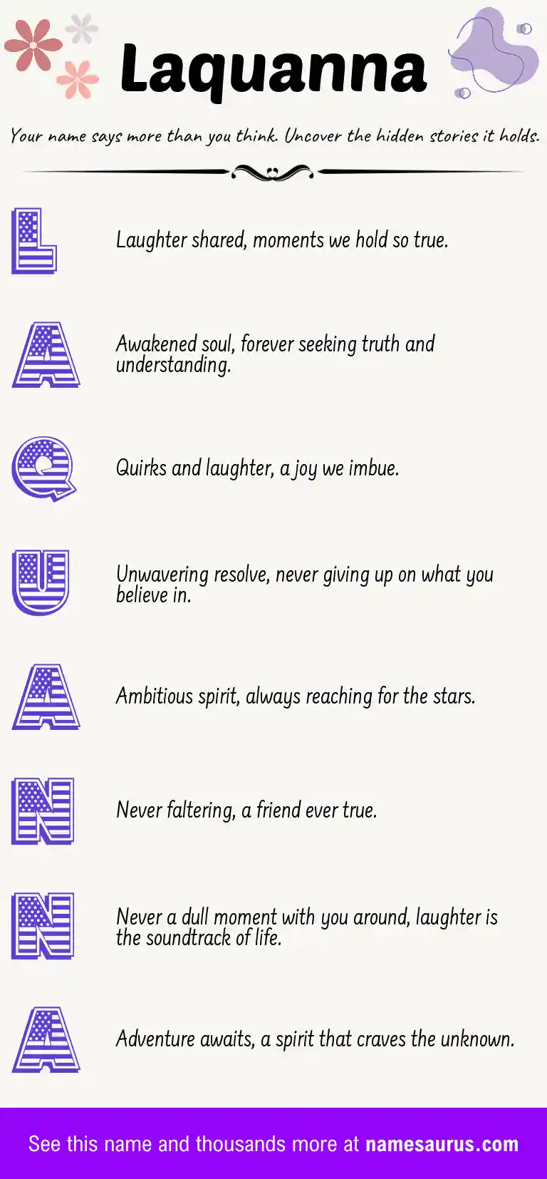 Acrostic poem about Laquanna.