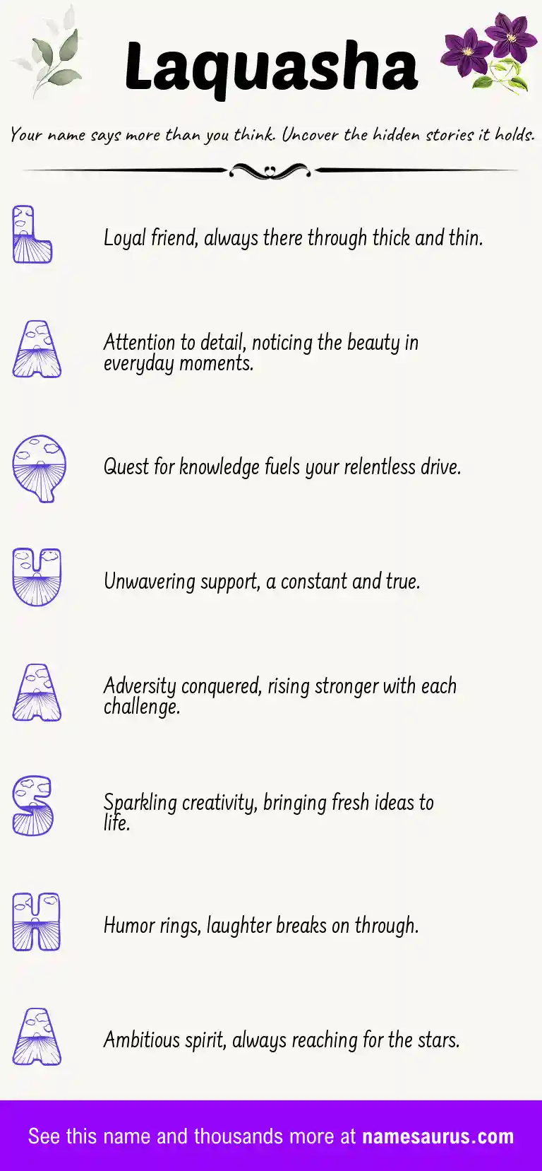 Acrostic poem about Laquasha.