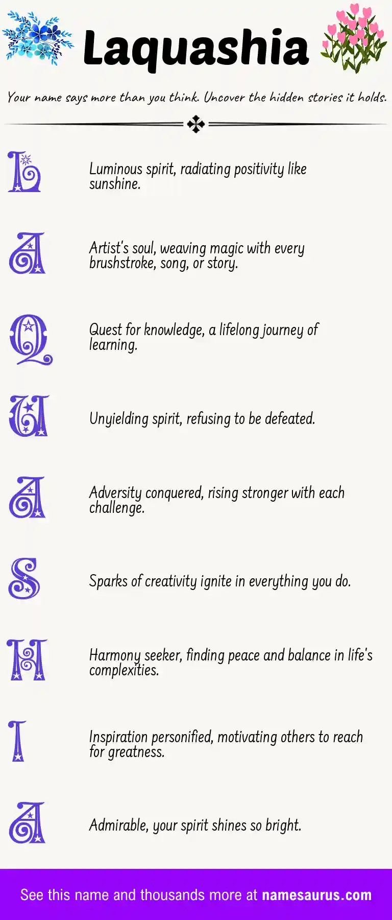 Acrostic poem about Laquashia.