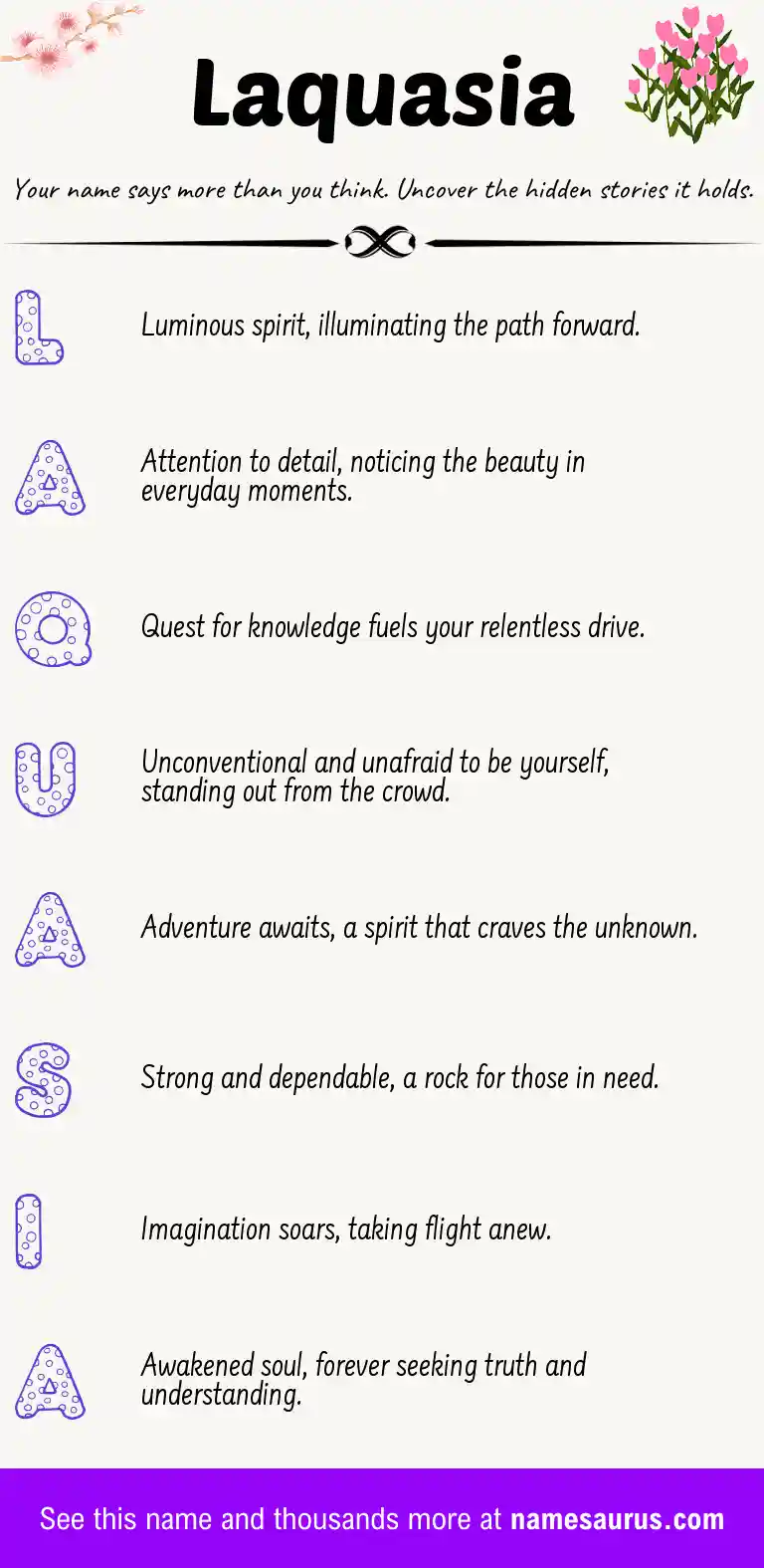 Acrostic poem about Laquasia.