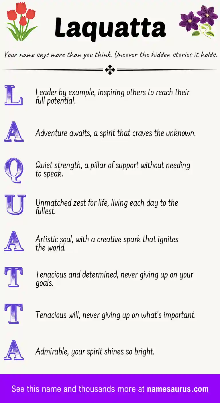Acrostic poem about Laquatta.