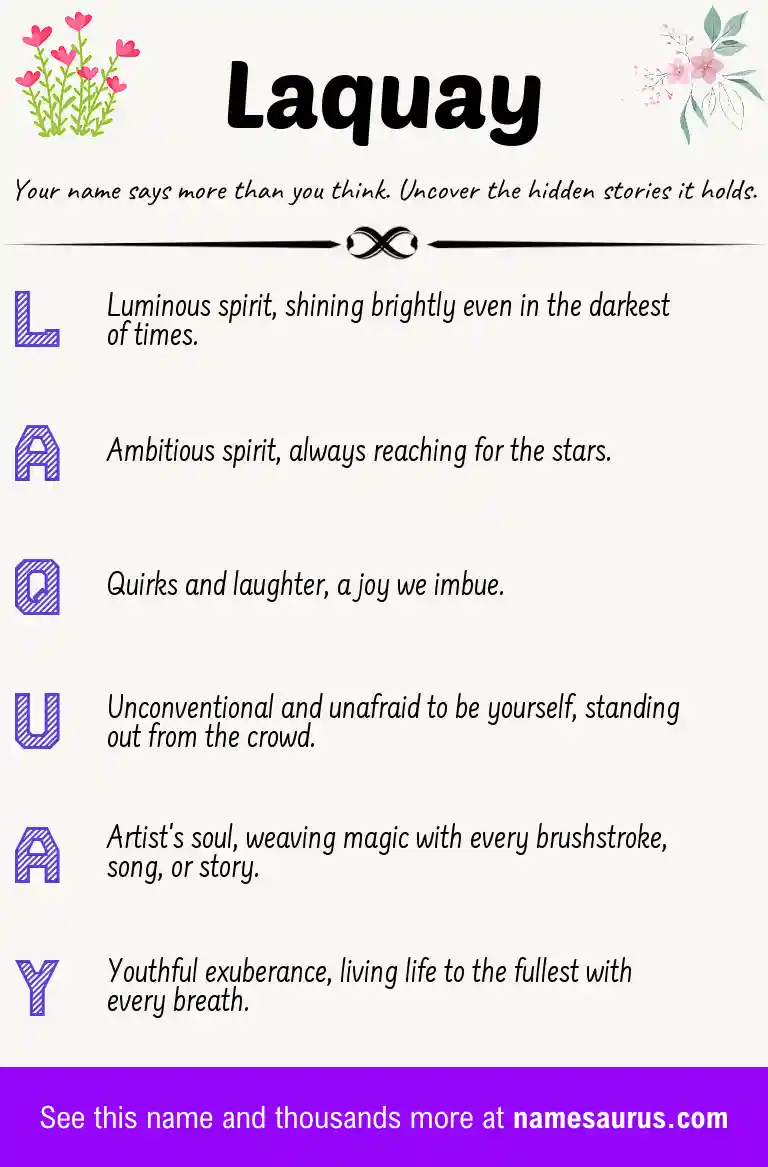 Acrostic poem about Laquay.